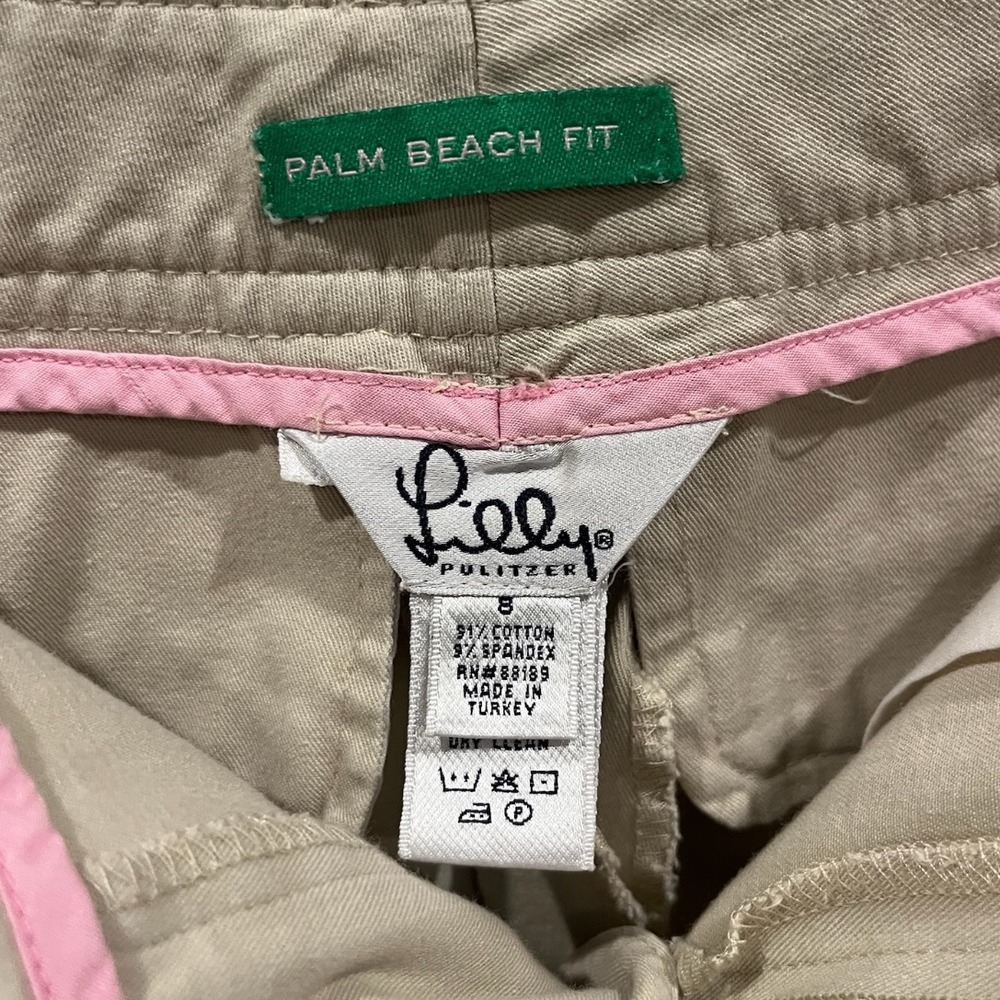 Lilly Pulitzer Palm Beach Fit Khaki Bootcut Stretch Pants Beige Womens 8 - Picture 2 of 4